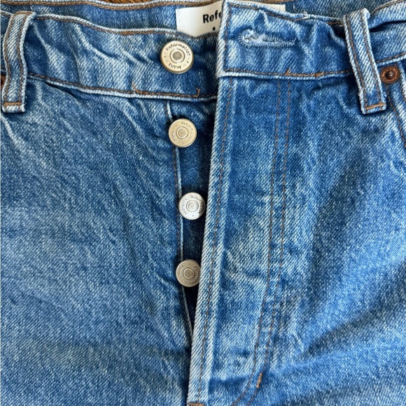 Reformation Charlie High Waisted Denim Shorts with rolled cuff, size 28 - Picture 6 of 8